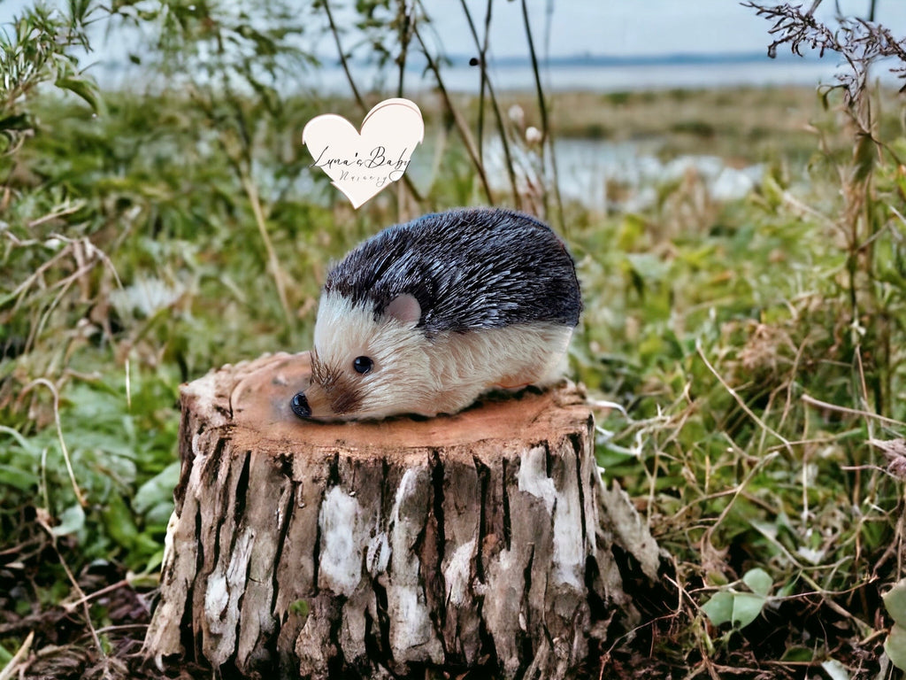 Teacup Silicone Hedgehog Adoption Gift Set, Reborn Darkish Brown Hair Hedgehog