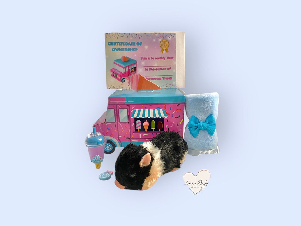 Silicone Pig Ice Cream Truck Gift Set, Stormy Teacup Piglet Ice Cream Truck Gift Set