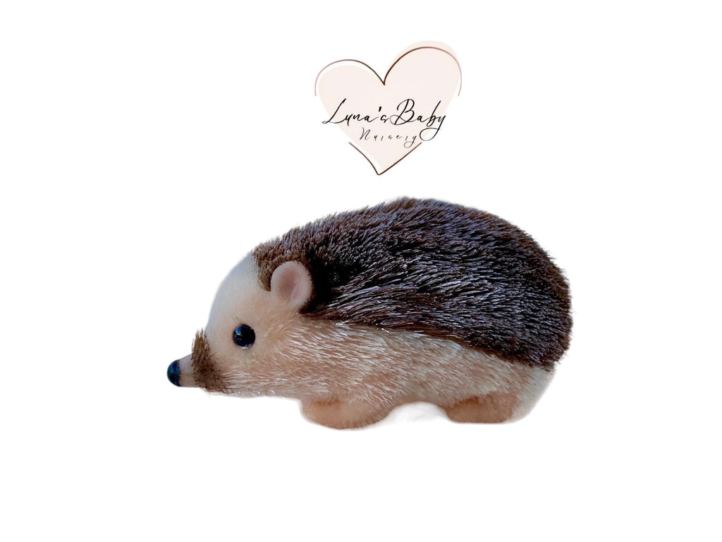 Teacup Silicone Hedgehog Adoption Gift Set, Reborn Brown Hair Hedgehog