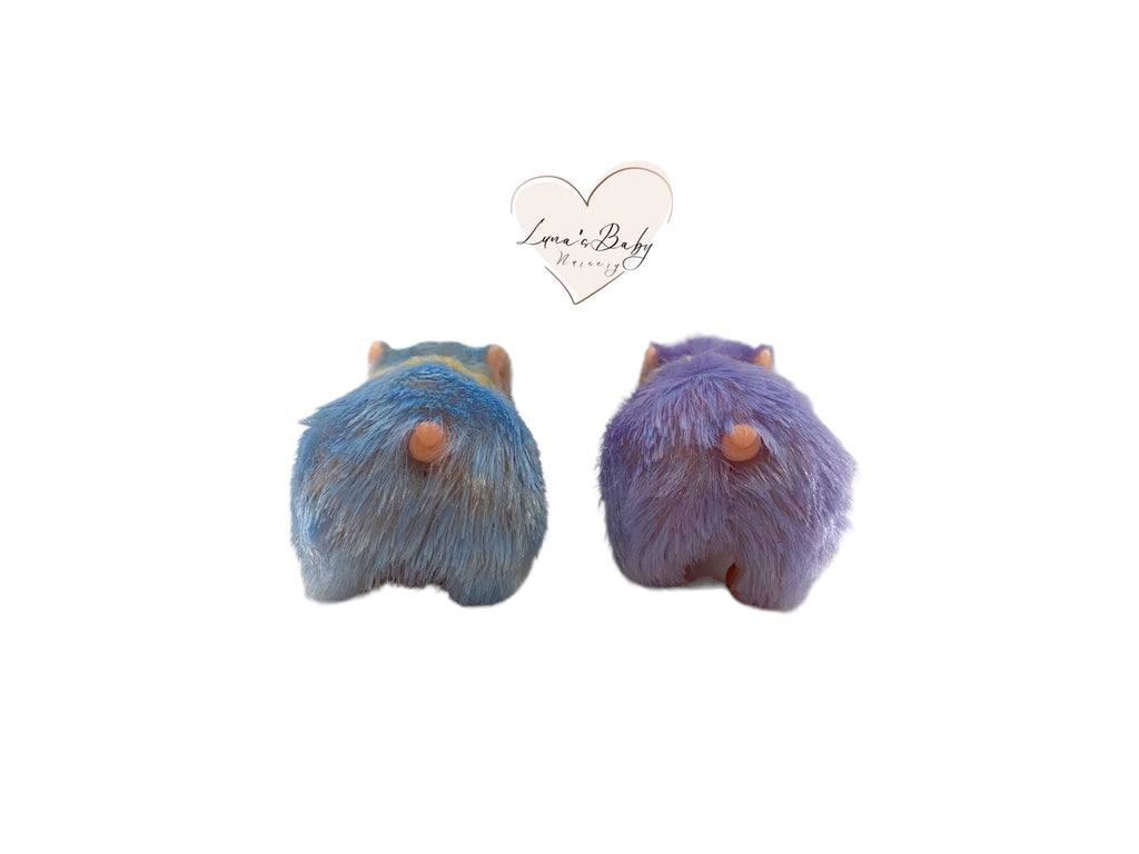 Twin Mini Silicone Pig Adoption Gift Set, Blueberry Twin Collection.