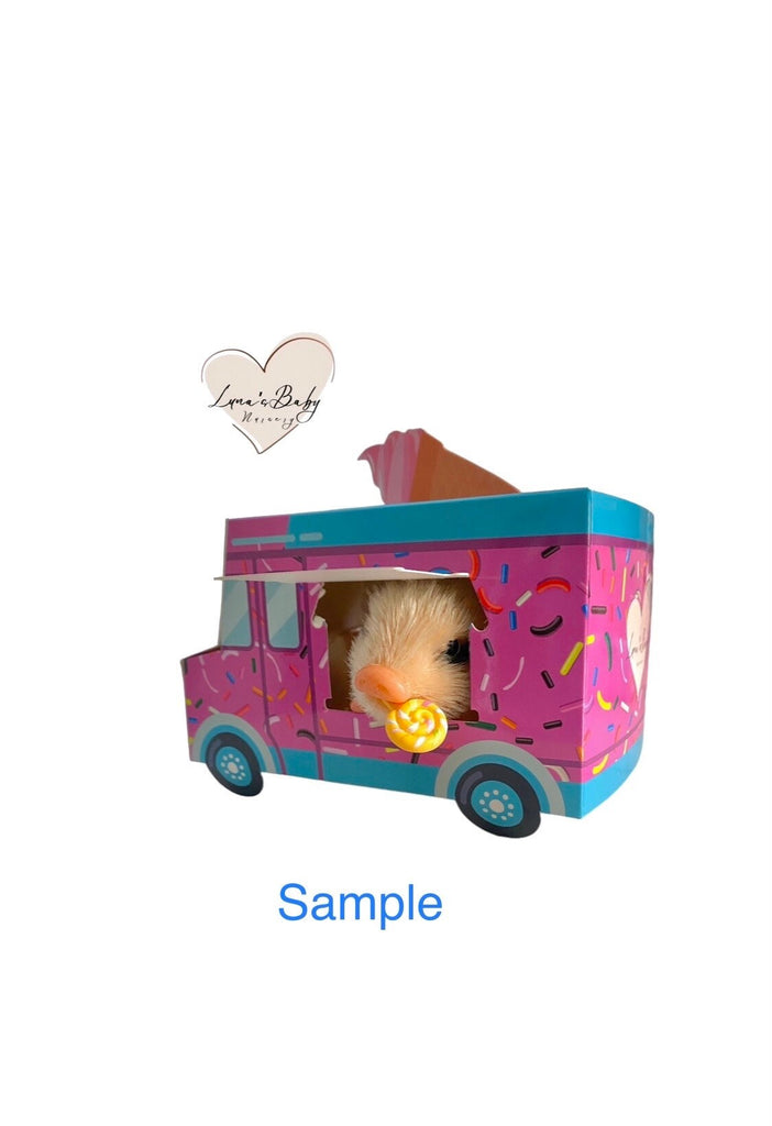 Silicone Pig Ice Cream Truck Gift Set, Bambi Teacup Piglet Ice Cream Truck Gift Set