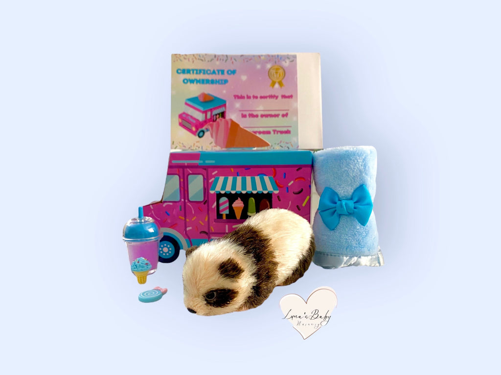 Silicone Panda Ice Cream Truck Gift Set, Qinling Teacup Panda Ice Cream Truck Gift Set